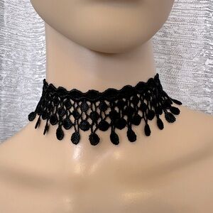 Victorian Gothic Black Lace Choker Necklace
